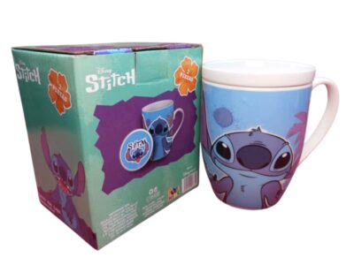 1754-84 TAZA CON TAPA STITCH AZUL