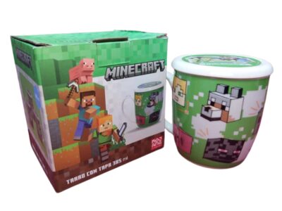 1754-107 TAZA CON TAPA MINECRAFT