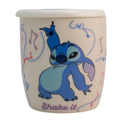 1754-108 TAZA CON TAPA STITCH MÚSICA