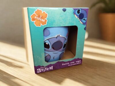 1754-84 TAZA CON TAPA STITCH AZUL