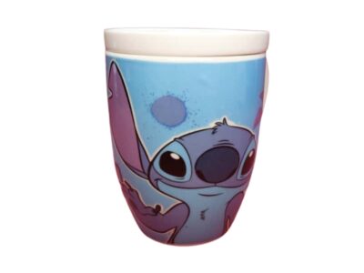1754-84 TAZA CON TAPA STITCH AZUL