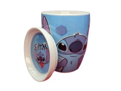 1754-84 TAZA CON TAPA STITCH AZUL