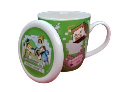 1754-107 TAZA CON TAPA MINECRAFT