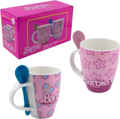 1738-397 DUO DE TAZAS BARBIE CON CUCHARA