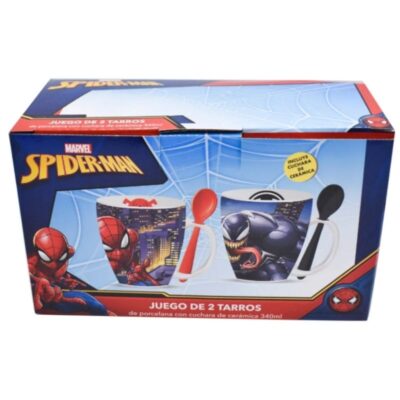 1738-203 DUO DE TAZAS SPIDERMAN CON CUCHARA