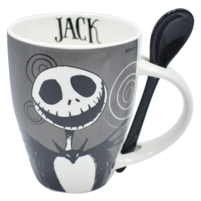 1738-206 DUO DE TAZAS EL EXTRAÑO MUNDO DE JACK CON CUCHARA