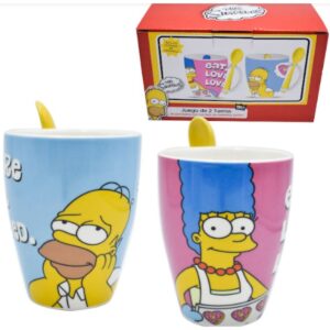 1738-205 DUO DE TAZAS LOS SIMPSON CON CUCHARA