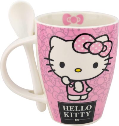 1738-497 DUO DE TAZAS HELLO KITTY CON CUCHARA