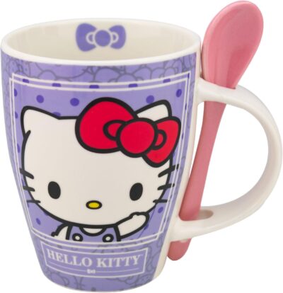 1738-497 DUO DE TAZAS HELLO KITTY CON CUCHARA