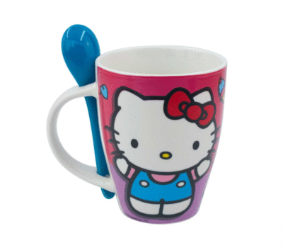 1738-445 DUO DE TAZAS HELLO KITTY & FRIENDS CON CUCHARA