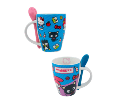 1738-445 DUO DE TAZAS HELLO KITTY & FRIENDS CON CUCHARA