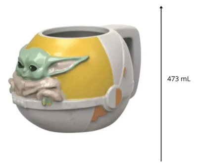 TAZA 3D BABY YODA NAVE