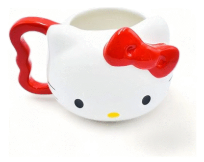 TAZA 3D HELLO KITTY MOÑO ROJO CABEZA