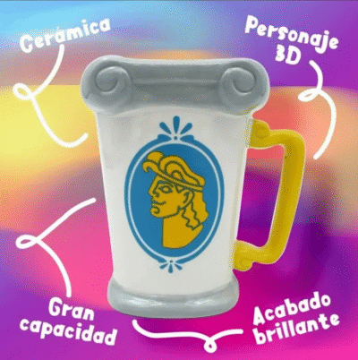 TAZA 3D CON SOBRE DE COCOA DISNEY HÉRCULES