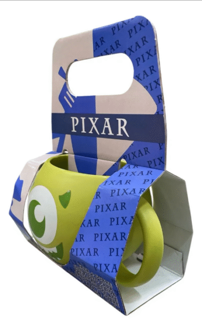 PAR TAZA CON SOBRE DE COCOA PIXAR MIKE & PELOTA