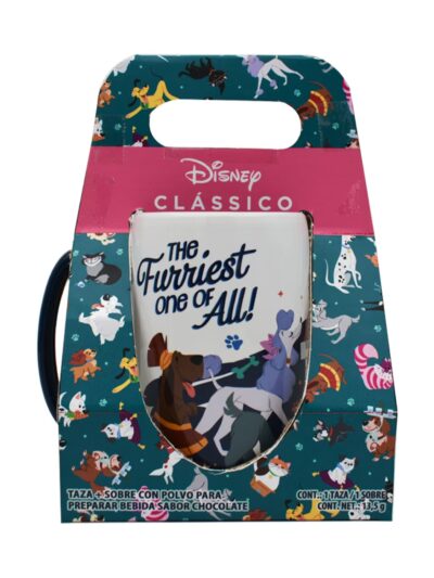 PAR TAZA 3D CON SOBRE DE COCOA DISNEY CLÁSICOS PERROS & GATOS