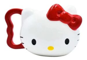 TAZA 3D HELLO KITTY MOÑO ROJO CABEZA