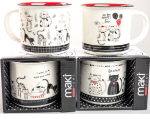 AM101-003 POCILLO MEDIANO GATOS BEATLES SERIE 4PCS