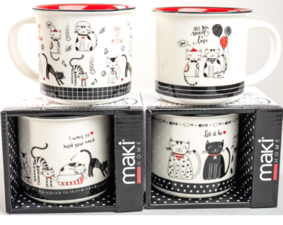 AM101-003 POCILLO MEDIANO GATOS BEATLES