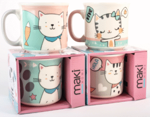 AM61-003 POCILLO JUMBO GATOS KAWAII SERIE 4PCS