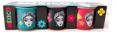 AM86-001 TEQUILERO FRIDA BLANCO Y NEGRO SET 3PCS