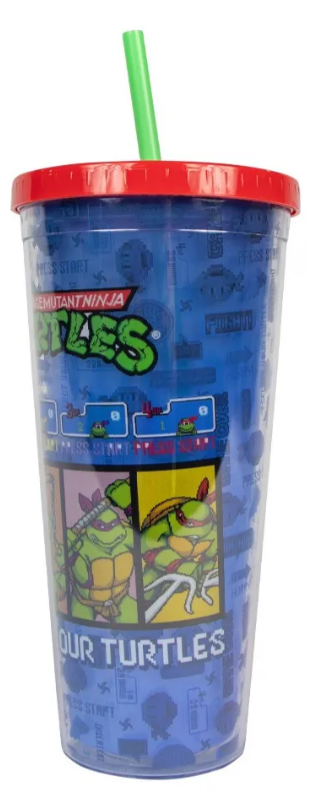 VASO CON POPOTE TORTUGAS NINJA