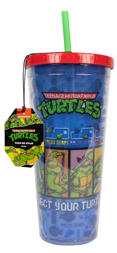 VASO CON POPOTE TORTUGAS NINJA
