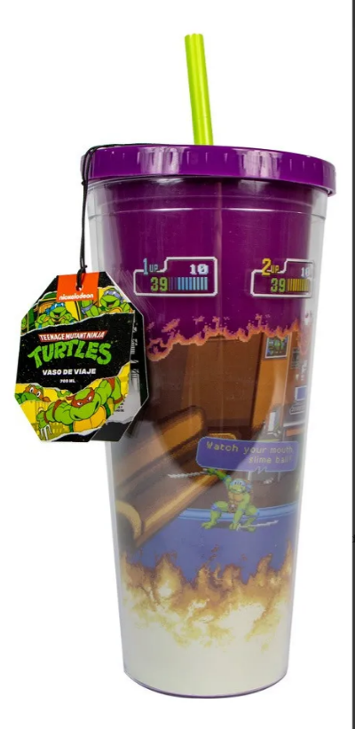 VASO CON POPOTE TORTUGAS NINJA
