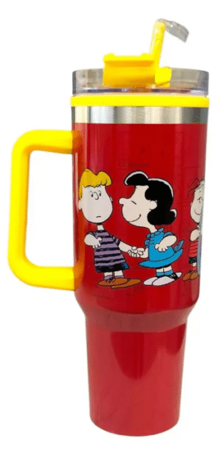TERMO ALTO CON ASA SNOOPY AMIGOS ROJO