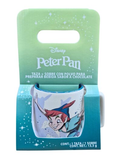 TAZA ASA CUADRADA Y SOBRE DE COCOA PETER PAN & CAMPANITA SERIE 2 PCS