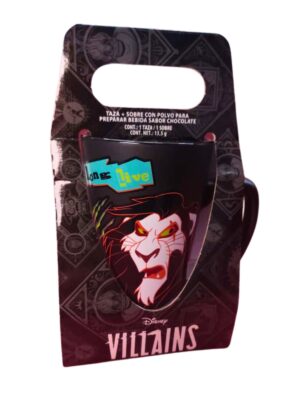 TAZA ALTA CON SOBRE DE COCOA DISNEY SCAR & HADES