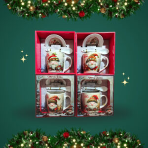 RJ TAZA CON CUCHARA Y PLATO NAVIDAD VARIOS MODELOS SERIE 4PCS