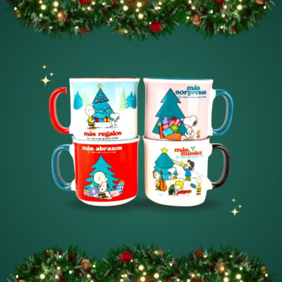 AM119-001X POCILLO JUMBO NAVIDAD SNOOPY SERIE 4PCS