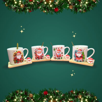 272 TAZA CON BASE Y CUCHARA NAVIDAD 2PCS