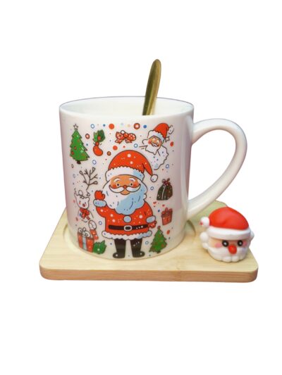 272 TAZA CON BASE Y CUCHARA NAVIDAD 2PCS