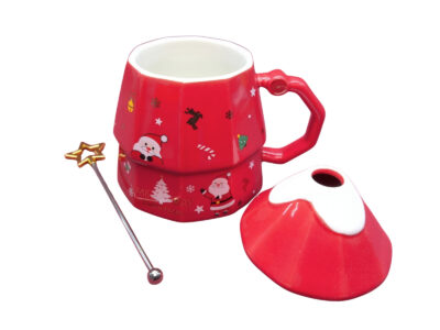 135 TAZA CON TAPA Y AGITADOR NAVIDAD SERIE 3PCS