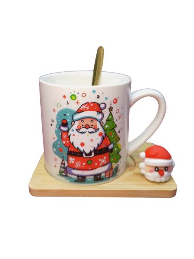272 TAZA CON BASE Y CUCHARA NAVIDAD 2PCS