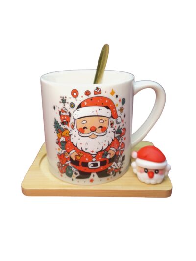272 TAZA CON BASE Y CUCHARA NAVIDAD 2PCS