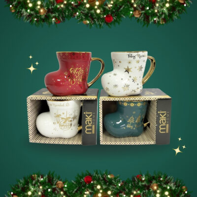 AM111-003 TAZA BOTA NAVIDAD SERIE 4PCS
