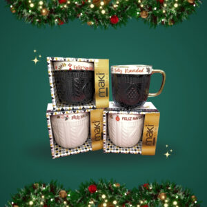 AM113-004X TARRO SUETER BLANCO Y NEGRO ASA METÁLICA SERIE 4PCS