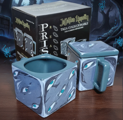 TAZA CON TAPA JUJUTSU KAISEN PRISION REALM SATORU GOJO