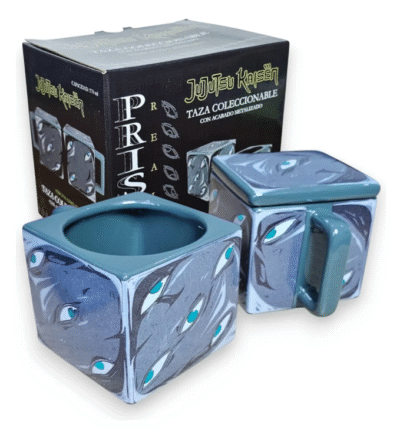 TAZA CON TAPA JUJUTSU KAISEN PRISION REALM SATORU GOJO