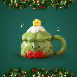 TAZAS 3D PINO KAWAII CON TAPA